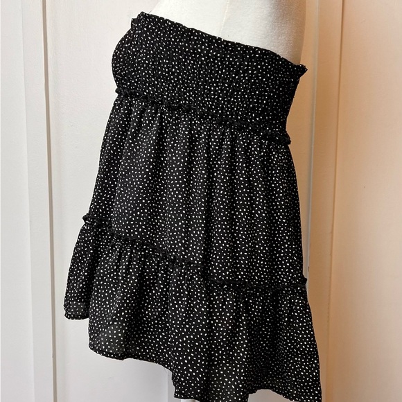 Altar'd State Strapless Tube Top Rouched Black White Women’s Size Large Hi-lo - Picture 3 of 7